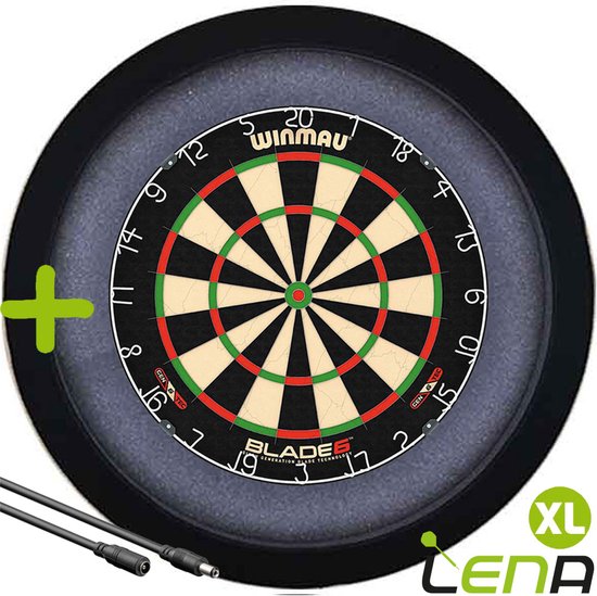 LENA Dartbordverlichting Basic XL (Zwart ) + Verlengkabel (2.5m1) van Lena