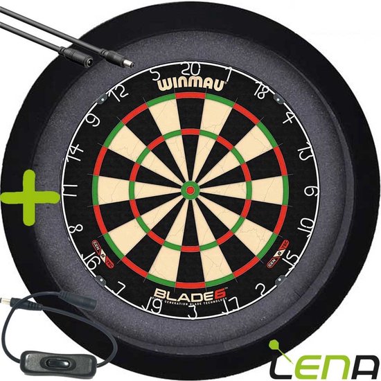 LENA Dartbordverlichting Basic (Zwart ) + Schakelaar + Verlengkabel (2.5m1) van Lena