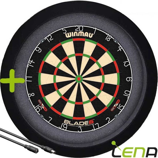 LENA Dartbordverlichting Basic (Zwart ) + Verlengkabel (2.5m1) van Lena