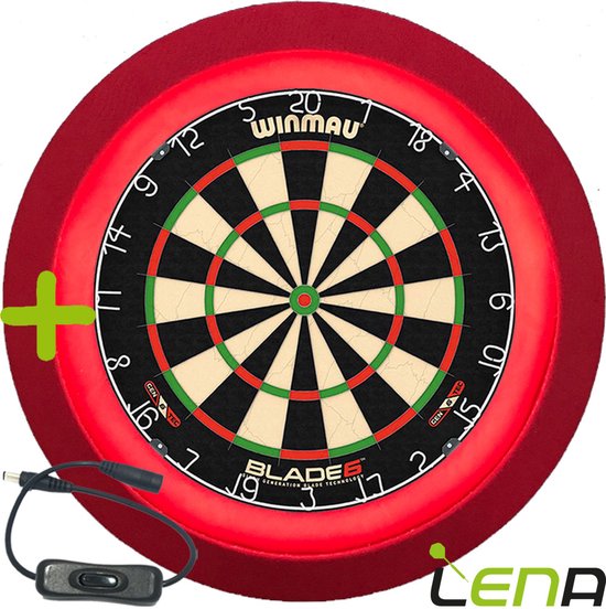LENA Dartbordverlichting Deluxe (Rood ) + Schakelaar van Lena