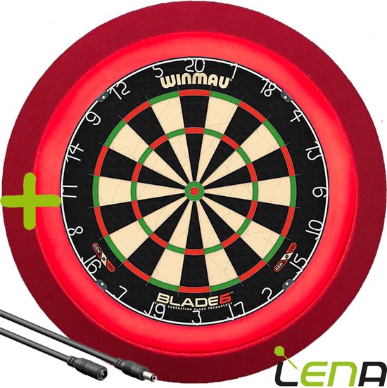 LENA Dartbordverlichting Deluxe (Rood ) + Verlengkabel (2.5m1) van Lena