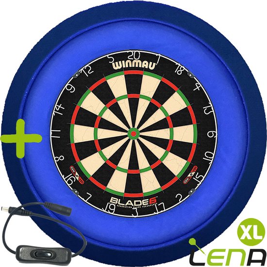 LENA Dartbordverlichting Deluxe XL (Blauw ) + Schakelaar van Lena