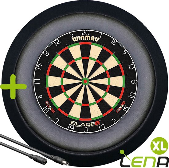 LENA Dartbordverlichting Deluxe XL (Zwart ) + Verlengkabel (2.5m1) van Lena