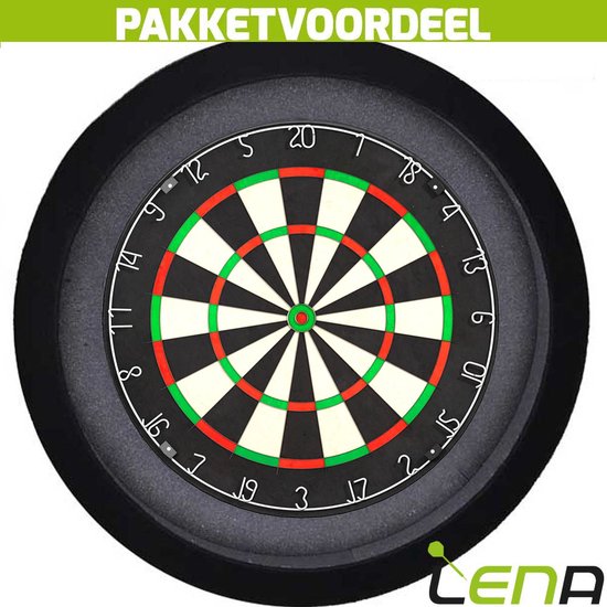 Lena Professional Dartbord + Lena Dartbord Verlichting Basic Zwart van Lena