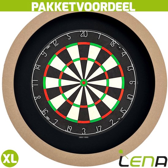 Lena Professional Dartbord + Lena Dartbordverlichting Basic XL (Plain) van Lena