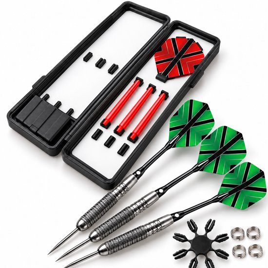 Levano Dartpijlen 22 Gram - Steeltip Darts - Dartset Compleet voor Dartbord - Dart Flights en Shafts - Dartpijlen Set - Dartkoffer - Dartpijltjes Volwassenen - Dartbord Accessoires - Dartspullen voor Pijlen