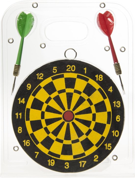 Lg-imports Dartbord Dubbelzijdig 15 Cm Met 2 Dartpijlen van LG