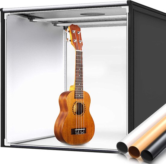 Lichttent 80x80x80cm, draagbare mobiele fotostudio/lichtbox met 3 verschillende achtergronden van MOUNTDOG