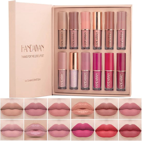 Lippenstiftset met 12 Kleuren - Waterdichte en Langdurige Lipmake-up voor Vrouwen van LiP