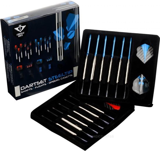 Longfield darts 4 sets steeltip nickelplated brass 21-23 gr van Longfield