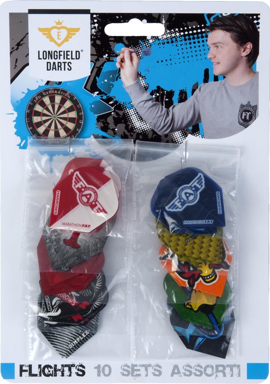 LONGFIELD DARTS FLIGHT ASSORTMENT 10 SETS van Longfield