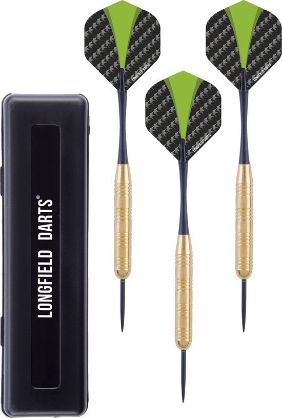 Longfield Darts Steeltip Dartpijl Set 22 Gram Goud/groen 3 Stuks van Longfield