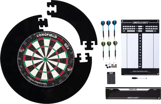 Longfield Darts Tournament Dartbord Met Toebehoren Zwart 8-delig van Longfield
