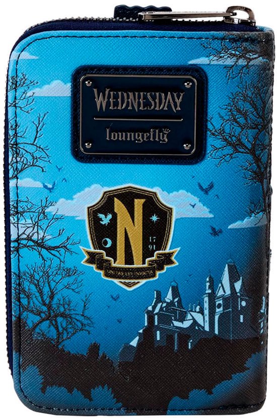 Loungefly Nevermore Academy Facade Portemonnee Blauw van Loungefly