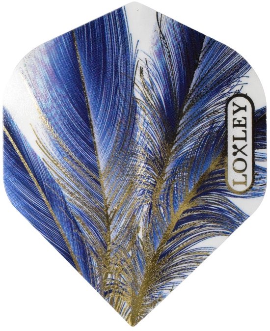 Loxley Feather Blue & Gold NO2 - Dart Flights van Merkloos