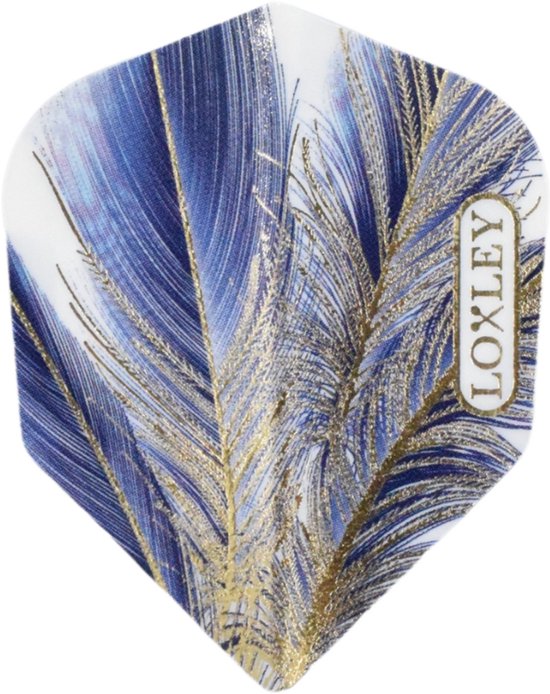 Loxley Feather Blue & Gold NO6 - Dart Flights van Merkloos
