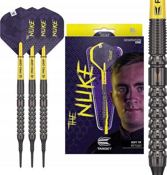 Luke Littler G1 Soft Tip Darts 90% Tungsten 19g Set van Luke