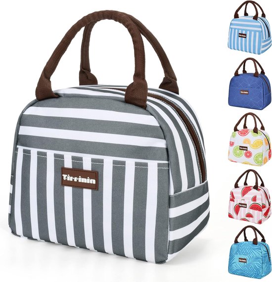 Lunchtassen voor dames heren, geïsoleerde lunchtas voor meisjes, lunchbox voor volwassenen en kinderen, grote koellunchtas voor werk/school/picknick, grijs van FlowFly