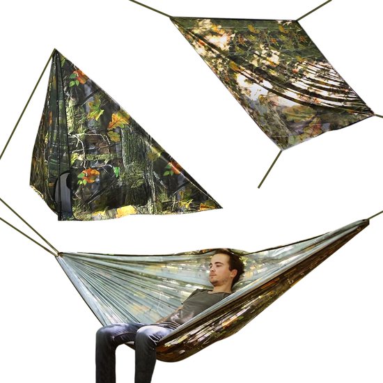 MacGyver Tarp - Zonnedoek – Hangmat – 3 in 1 - Strandtent - Outdoor-tent - Vistent - 280 x 280 cm van MacGyver
