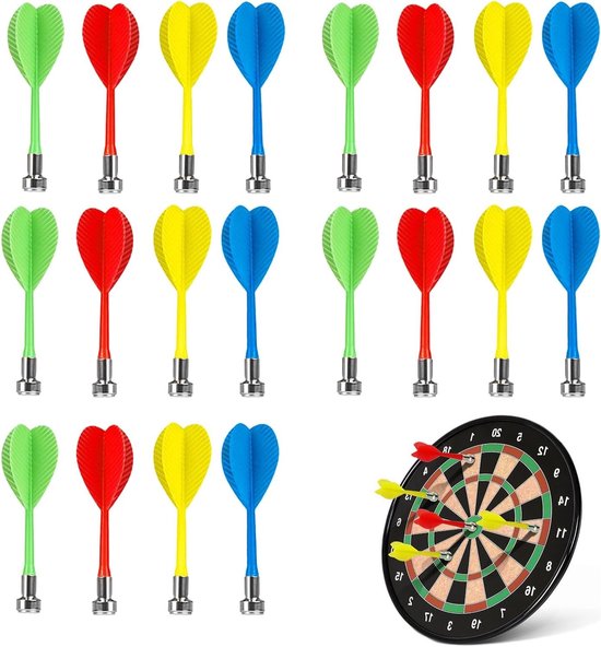 Magnetische dartpijlen - Magneetpijlen set - Indoor spel plezier - 20 stuks - 8.2CM lengte - Gekleurd