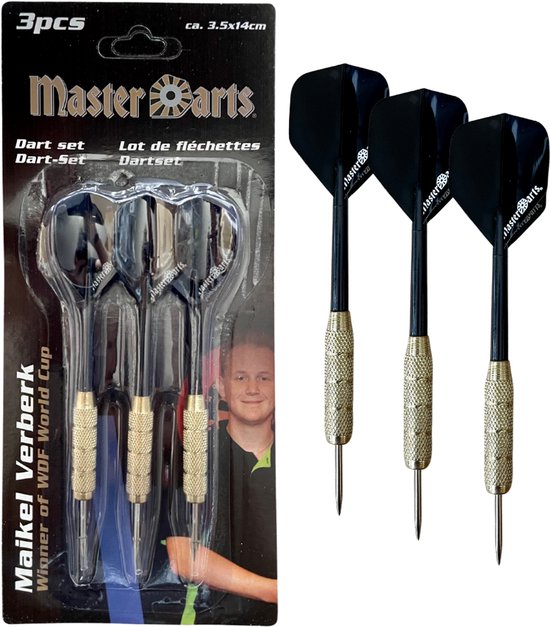 MasterDarts - 3 Stevige Complete Dartpijlen - Steeltip Darts Accessoires - Dartset - Dartpijlen - Darts Pijlen - Darts Flights - Darten - Professionele Darts - 3 Pijlen - Masterdarts