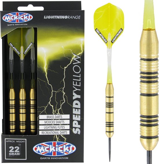 McKicks Brass Speedy Yellow dartpijlen van McKicks