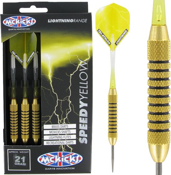 McKicks Speedy Yellow Brass 21 gram steeltip van McKicks
