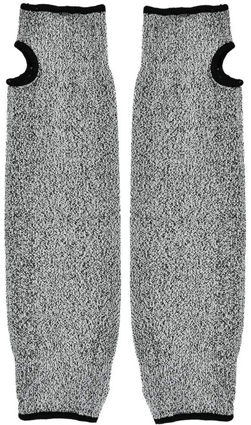 Mesbestendige Arm Bescherming voor Slachting en Metaalsmelten, 5-fasen Gesneden, HPPE+Nylon, Grijs, 1 Paar (L = 45 cm) - Veiligheid, Duurzaamheid, Comfort