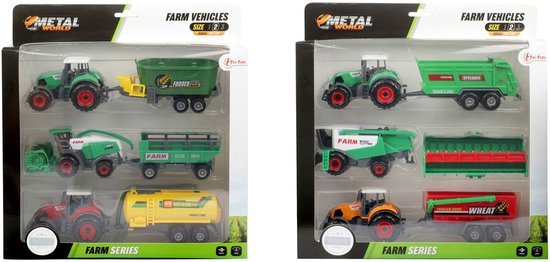 Metal Tractor met Aanhanger, 6dlg. van Polesie