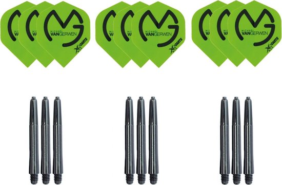 Michael van Gerwen - cadeauset - groen - dartshafts - dartflights - mvg van Michael van Gerwen.