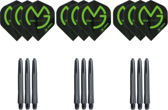 Michael van Gerwen - cadeauset - zwart - dartshafts - dartflights - mvg van Michael van Gerwen.