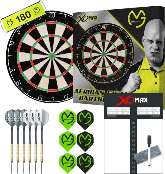 Michael van Gerwen complete starter set - dartbord - 2 sets dartpijlen - scorebord met een stift van Michael van Gerwen.