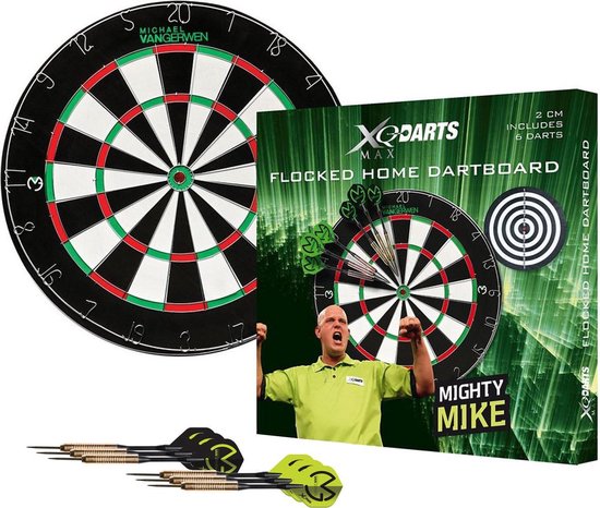 Michael van Gerwen flocked - dubbel zijdig - dartbord - dartset - inclusief dartpijlen - Cadeau