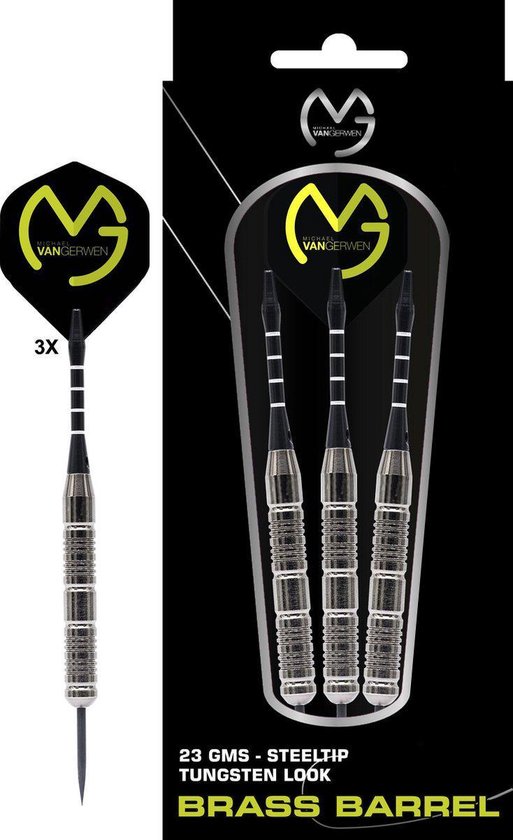 Michael van Gerwen - Tungsten look dartpijlen - 100% brass - 23 gram - dartpijlen van Michael van Gerwen.