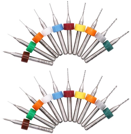 Micro boor set 20pcs - 0.1-1mm tungsten staal - veelzijdig gebruik - voor graveren en sieraden maken - ShopVlot