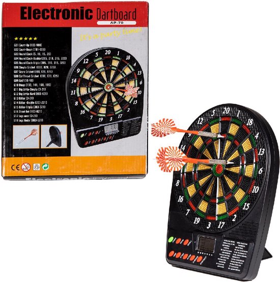 Mini Elektronisch Dartboard + 4 Darts van Longfield