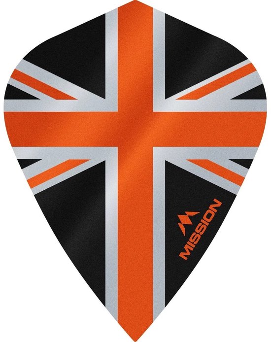 Mission Alliance Union Jack Kite Dart Flights - 100 micron - Zwart/Oranje van Mission