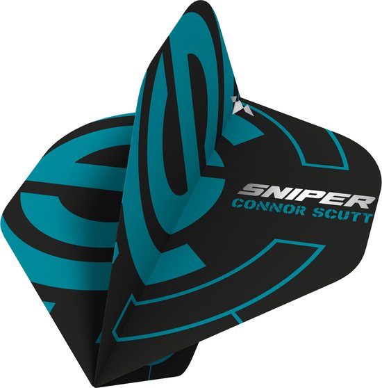 Mission Connor Scutt Black & Aqua NO2 - Dart Flights van Mission