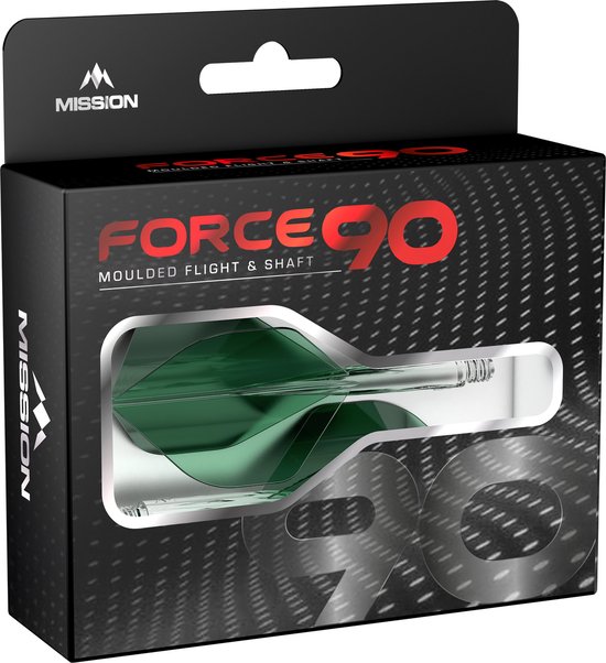 Mission Force 90 Gradient Transparent Green NO2 - Dart Flights van Mission