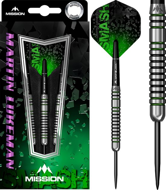 Mission Martin Lukeman Black & Green 90% - Dartpijlen - 25 Gram van Mission