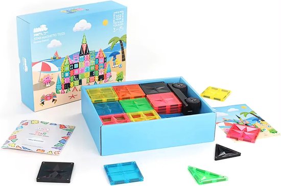 MNTL Fluorescent beach magnetisch speelgoed - 102 stuks van MNTL