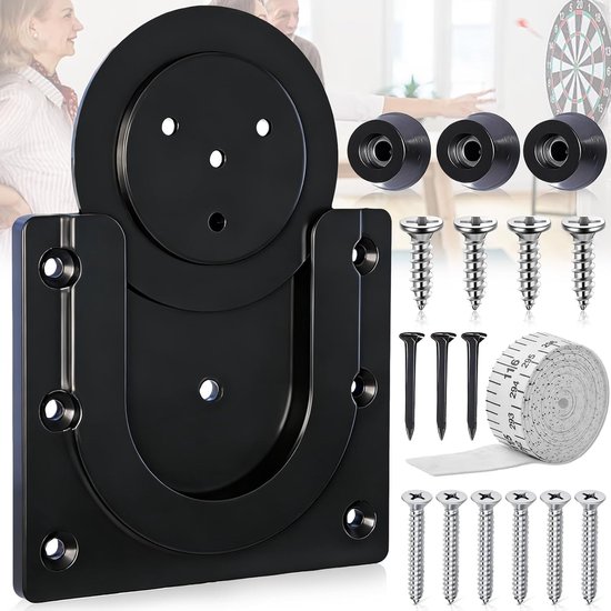 Montageset Muurbeugel voor Dartbordaccessoires, Dartbord-ophangset Duurzame Kunststof Muurbeugels, Dartbord-houder en Wandhouder voor Stalen Dartboards, Inclusief Schroeven en een Meetlint