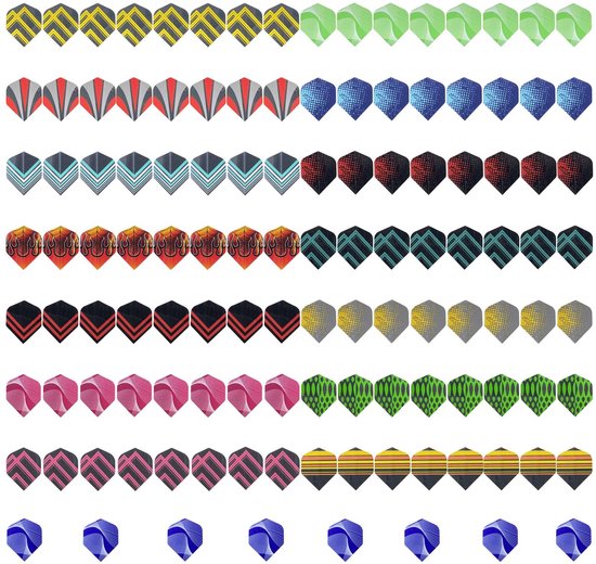 MTTproducts- Dart Flights 120 Stuks - Vervangende Vleugels - Geschikt voor Stalen en Zachte Pijlen - Duurzaam PET Materiaal - Herbruikbaar - Moderne Ontwerpen - Dartvleugels