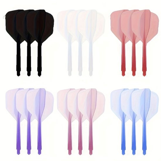 Multikleur k flex flights dart flights set – geïntegreerde dart flights en shafts voor heren en dames – 2BA k flex flights systeem voor dartpijlen – set van 18 k flex flights in meerdere kleuren voor steel tip en soft tip darts van Merkloos