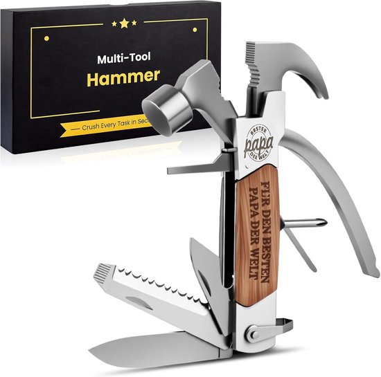 Multitool Gadgets voor Mannen, 12-in-1 Multi-Functionele Tool, Perfect voor Vader, Verjaardagscadeau, Kerstcadeaus, Kampeerspullen en Buitenactiviteiten