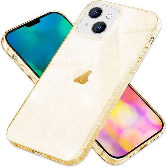 NALIA Transparent Glitters Case Compatible with iPhone 14 Plus Case, Clear Gilt Free Embedded Diamond Sequins, Glitter - ShopVlot