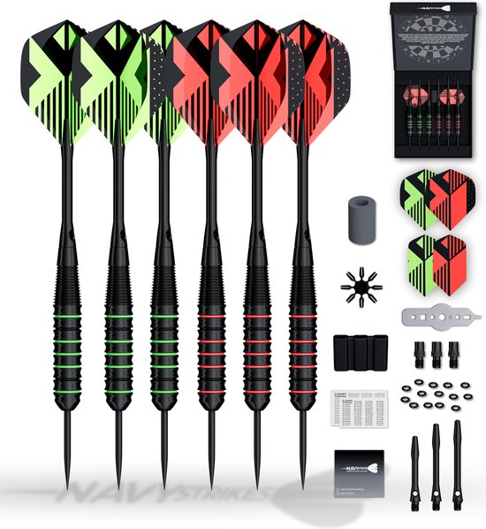 Navy Strikes Dartpijlen Set - 20 22 Gram - 6 Darts - 21 23 Gram Aanpasbaar - 61 Delige Dartset van Navy Strikes