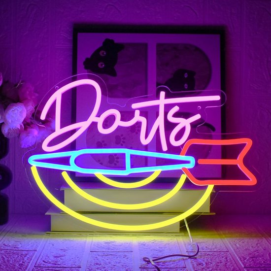 Neon Dartbord Verlichting - USB LED Neon Licht voor Wanddecoratie, Bar en Speelkamer