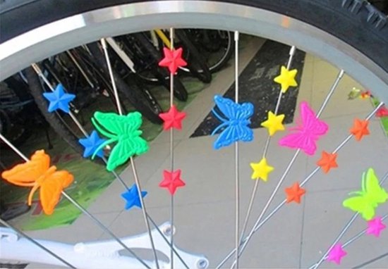 New Age Devi - Kinderfiets spaak-kralen: 25 vlinder-kralen, gekleurde fietswiel-kralen en kralen voor spaken! van New Age Devi