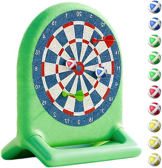 Opblaasbaar Dartbord - Tuin Spel - Buiten Spelen - Dubbelzijdig Ontwerp - 25 Centimeter - Meerdere Kleuren